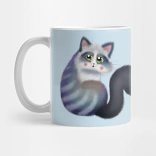 Blue Cute Kitty Mug